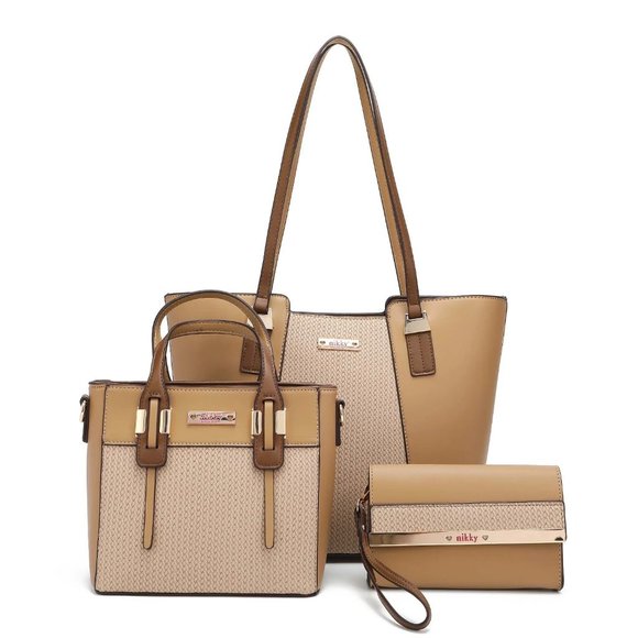Nikky Bessie 3-Piece Shopper Bag Set NK12313 Taupe - Picture 1 of 11